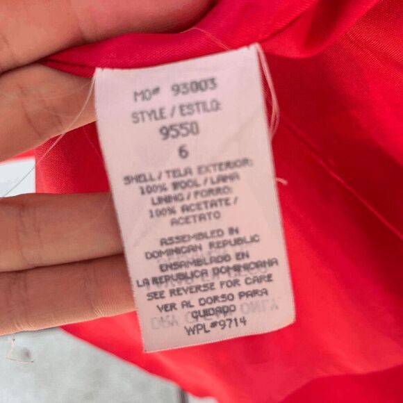 Vintage Classic Red Wool Single Button Blazer Oversized Fit - SZ 6 - Picture 4 of 6